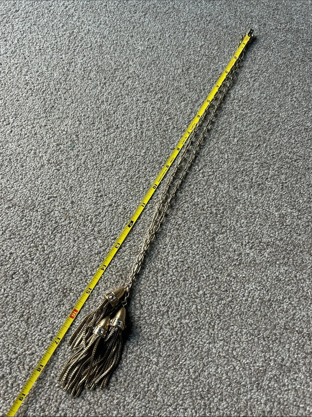 J. Crew Triple Tassel Gold Chain Necklace